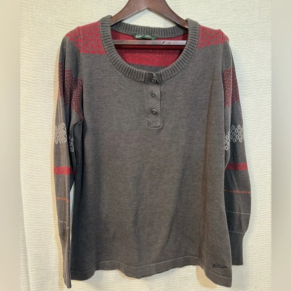 Woolrich women’s Long sleeve Pullover Henley Grey Size Large - Picture 1 of 6